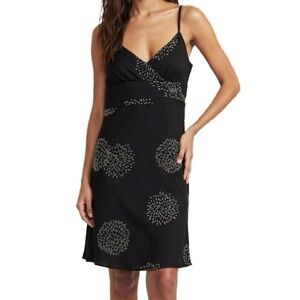 Ann Taylor Factory Cotton Embroidered Floral Sun Dress Cummerbund Waist V-neck